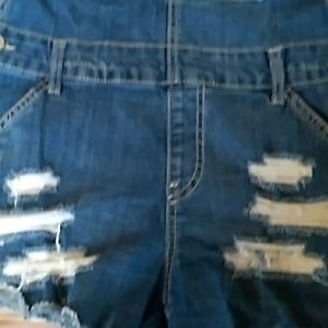 Union bay overalls shorts, size large,  blue jeans